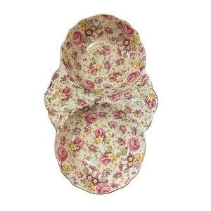 Vintage Cottage Core Floral Divided Dish Kenton Rapture